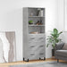 Highboard betonggrå 69,5x34x180 cm konstruert tre vidaXL