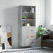 Highboard betonggrå 69,5x34x180 cm konstruert tre