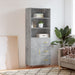 Highboard betonggrå 69,5x34x180 cm konstruert tre