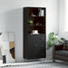 Highboard svart 69,5x34x180 cm konstruert tre