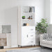 Highboard hvit 69,5x34x180 cm konstruert tre