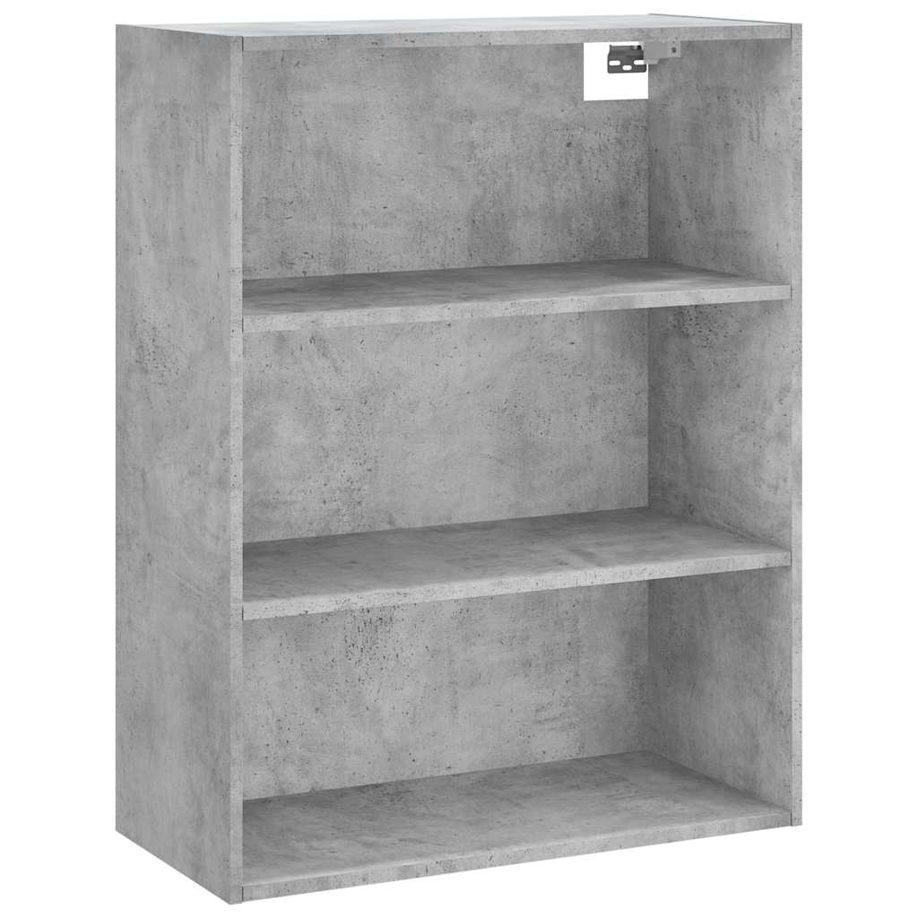 Highboard betonggrå 69,5x34x180 cm konstruert tre