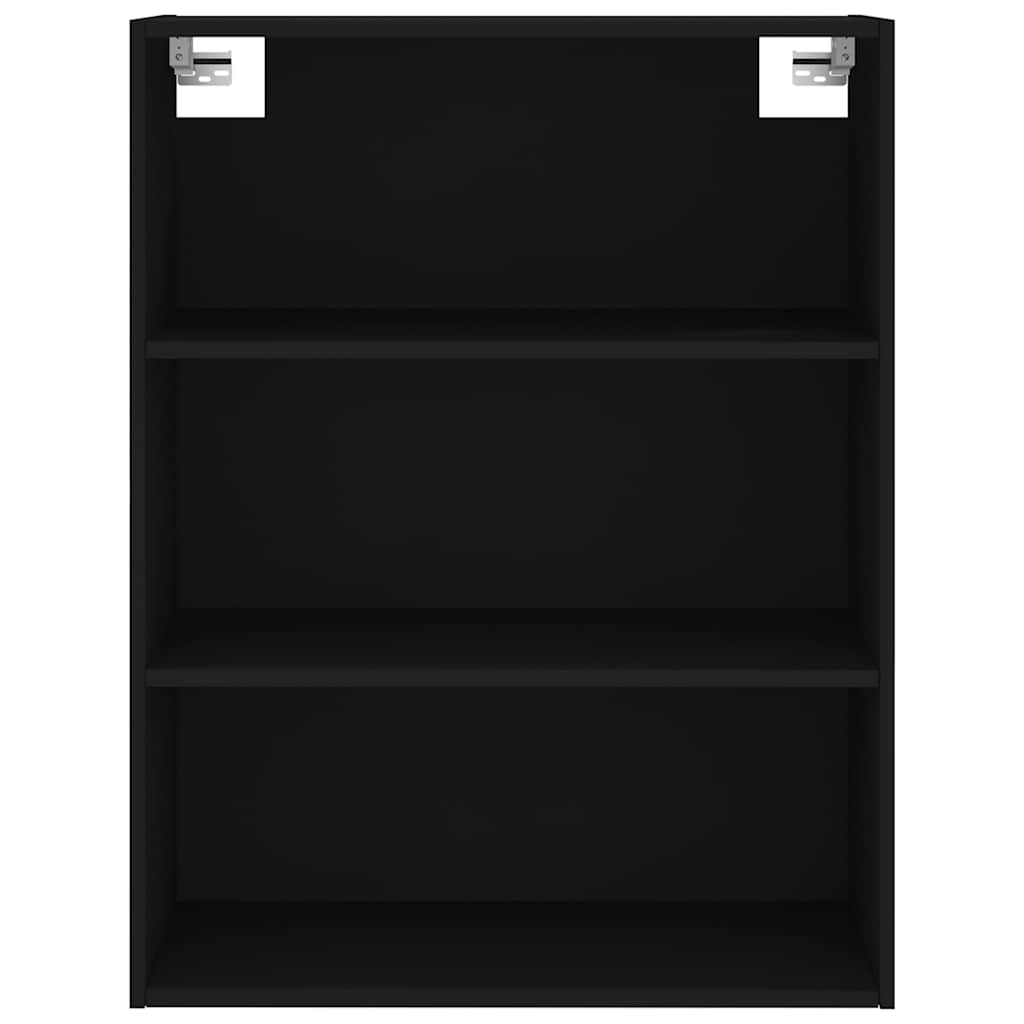 Highboard svart 69,5x34x180 cm konstruert tre