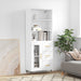 Highboard hvit 69,5x34x180 cm konstruert tre