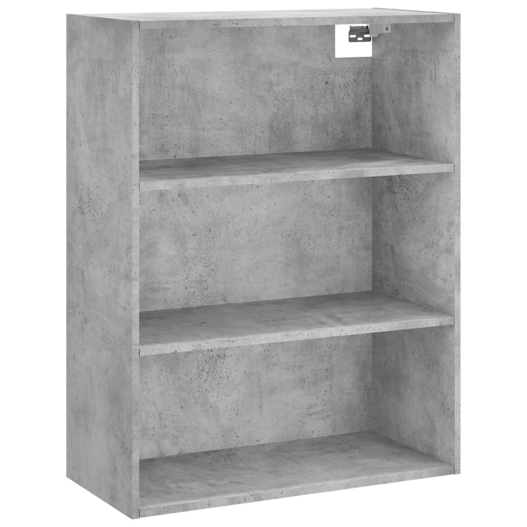 Highboard betonggrå 69,5x34x180 cm konstruert tre
