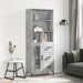 Highboard betonggrå 69,5x34x180 cm konstruert tre
