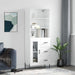 Highboard hvit 69,5x34x180 cm konstruert tre