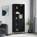 Highboard svart 69,5x34x180 cm konstruert tre