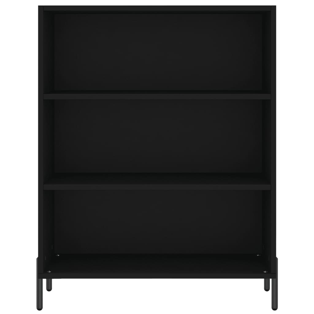 Highboard svart 69,5x32,5x180 cm konstruert tre