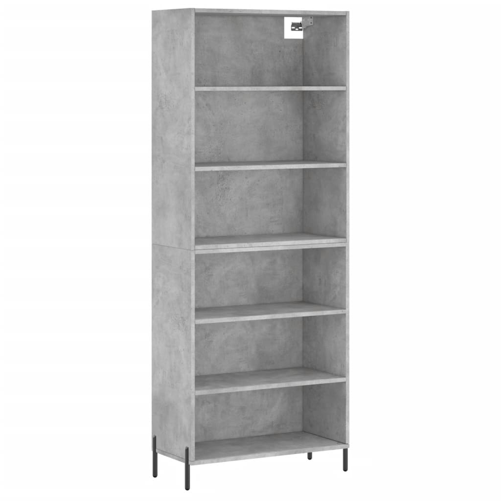 Highboard betonggrå 69,5x32,5x180 cm konstruert tre
