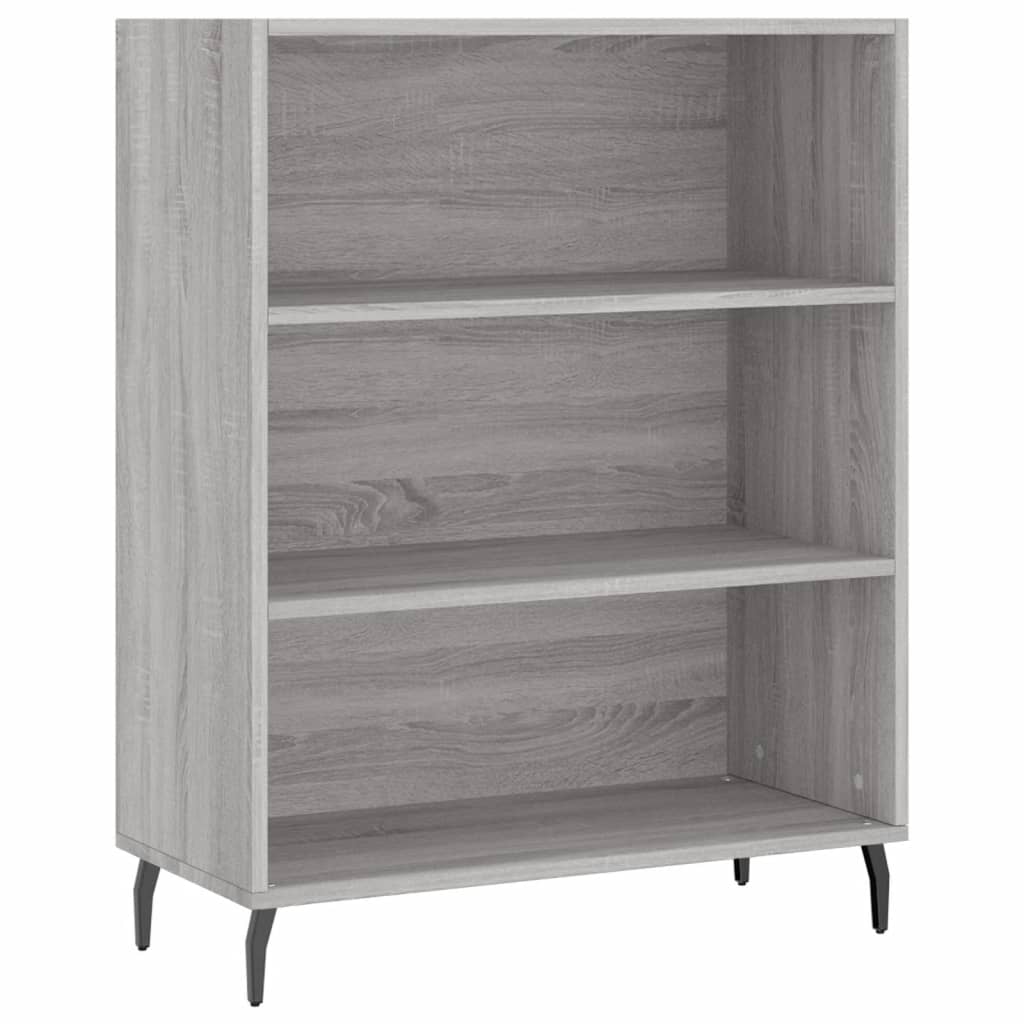 Highboard grå sonoma 69,5x32,5x180 cm konstruert tre