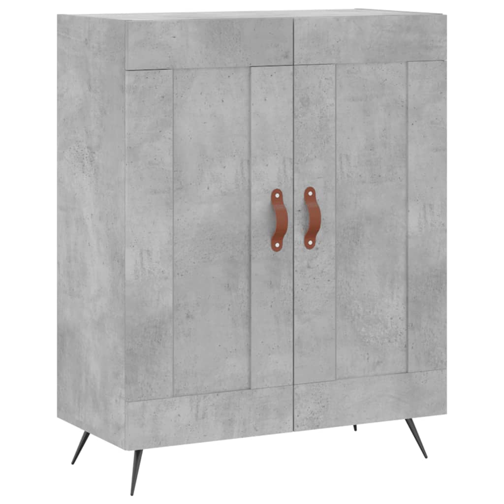 Highboard betonggrå 69,5x34x180 cm konstruert tre
