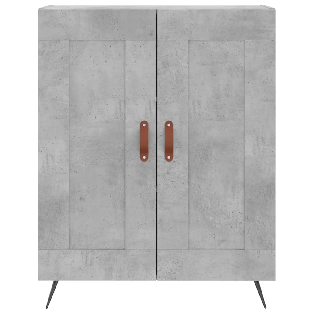 Highboard betonggrå 69,5x34x180 cm konstruert tre