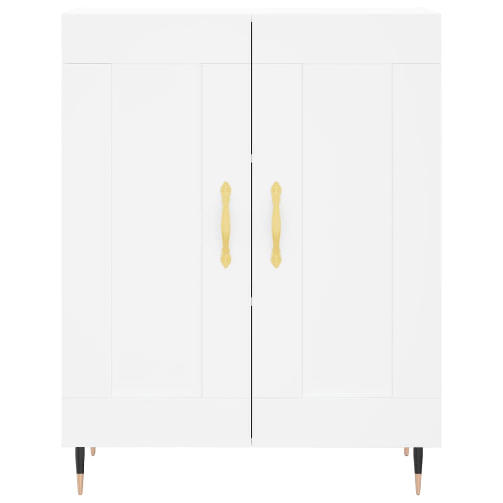 Highboard hvit 69,5x34x180 cm konstruert tre
