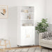 Highboard hvit 69,5x34x180 cm konstruert tre