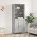 Highboard betonggrå 69,5x34x180 cm konstruert tre