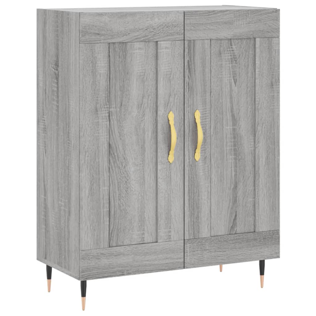 Highboard grå sonoma 69,5x34x180 cm konstruert tre