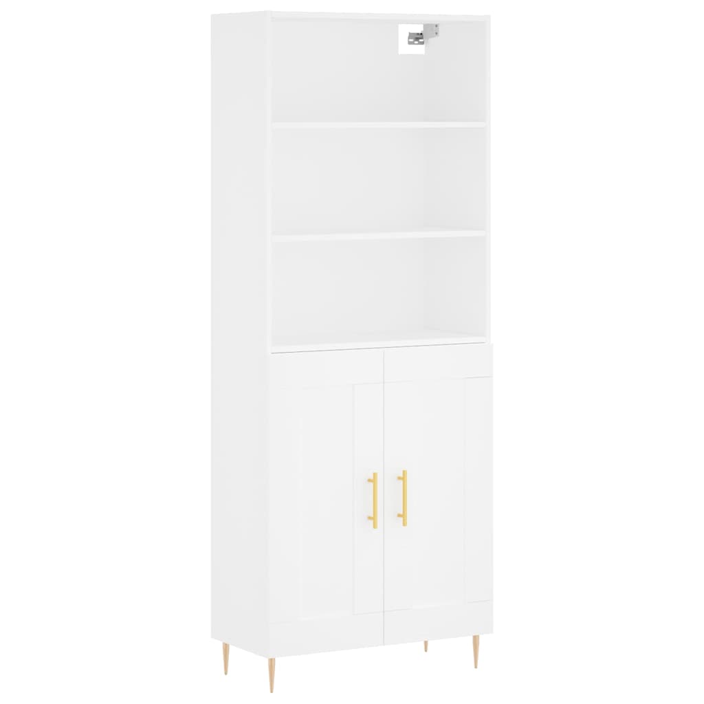 Highboard hvit 69,5x34x180 cm konstruert tre vidaXL