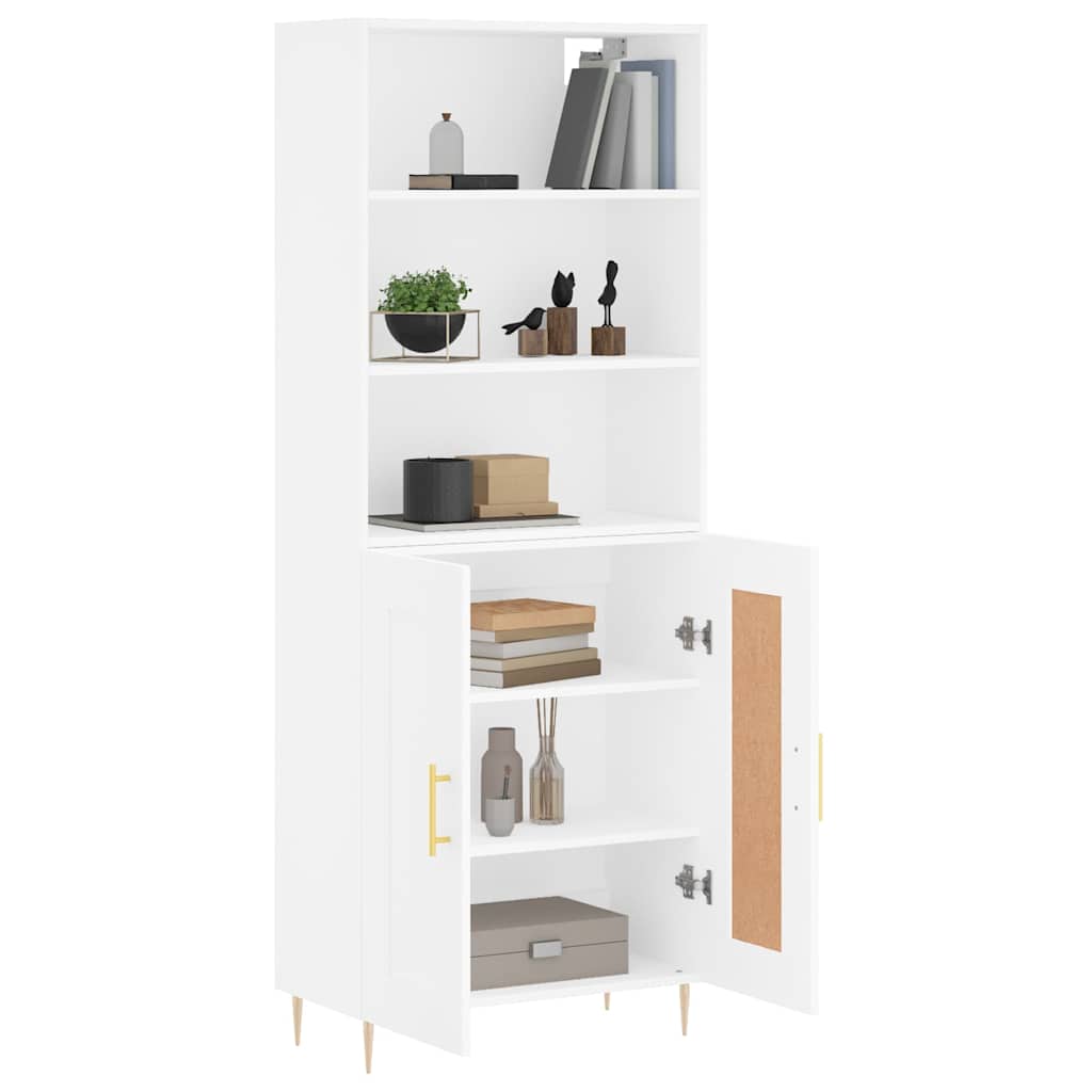 Highboard hvit 69,5x34x180 cm konstruert tre vidaXL