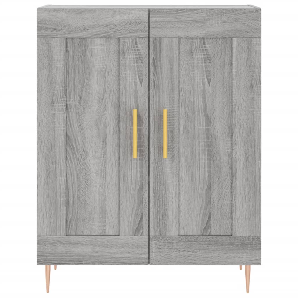 Highboard grå sonoma 69,5x34x180 cm konstruert tre