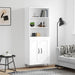 Highboard hvit 69,5x34x180 cm konstruert tre