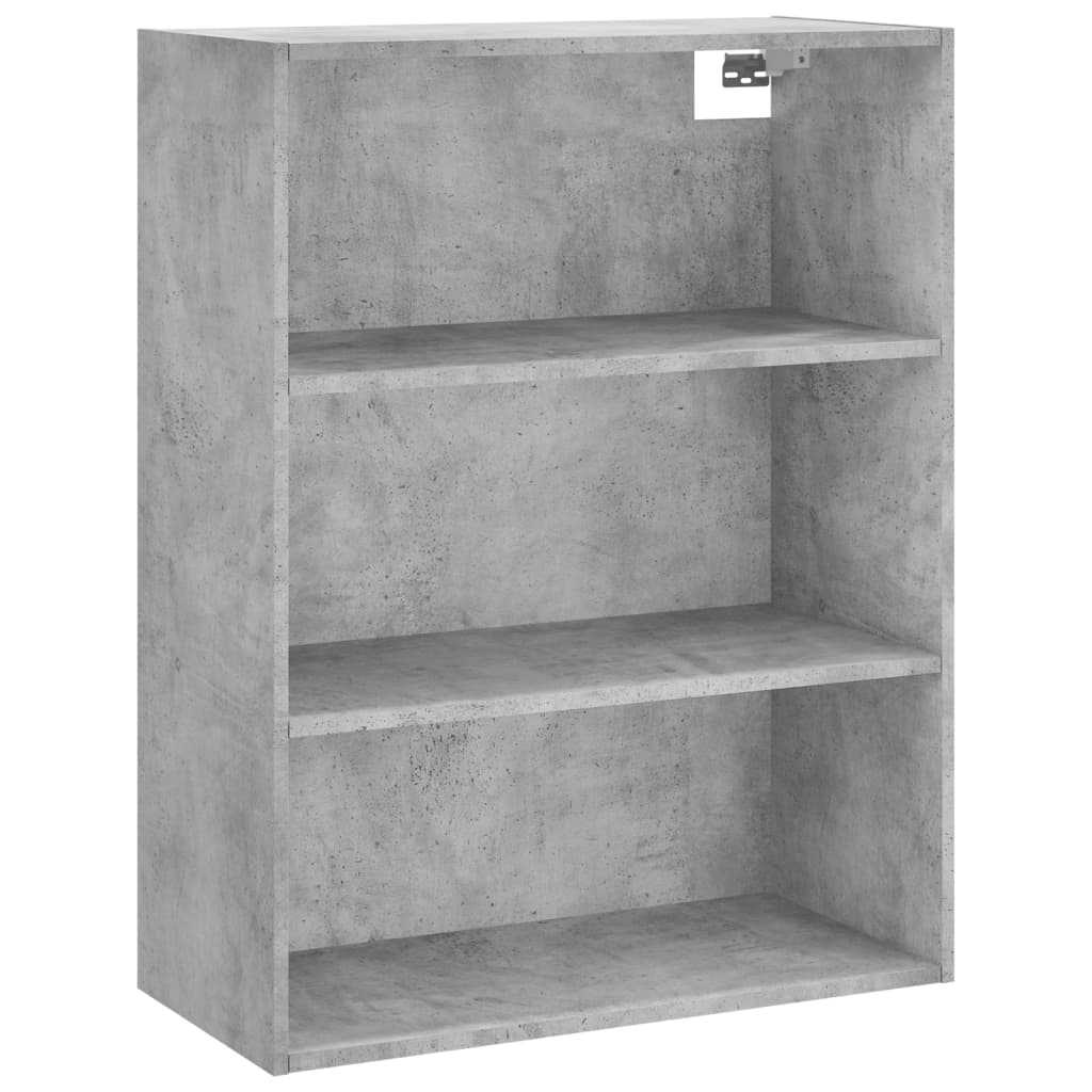 Highboard betonggrå 69,5x34x180 cm konstruert tre