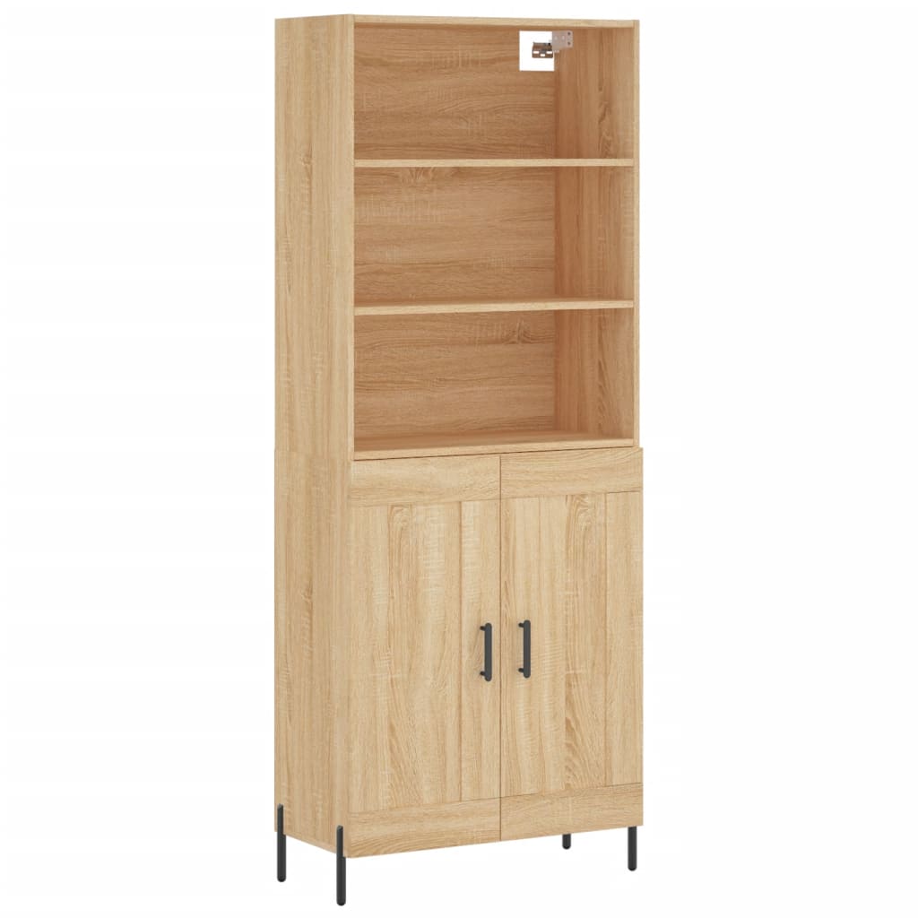 Highboard sonoma eik 69,5x34x180 cm konstruert tre vidaXL