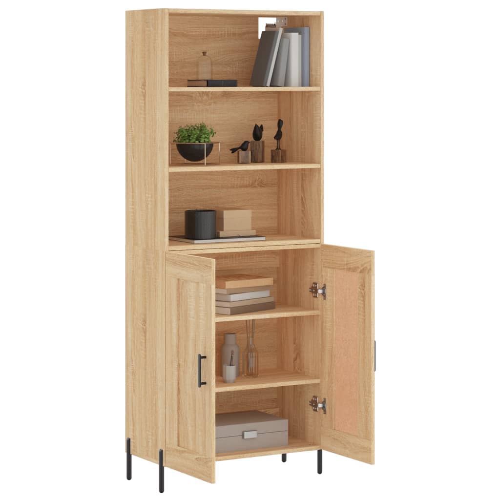 Highboard sonoma eik 69,5x34x180 cm konstruert tre vidaXL