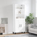 Highboard hvit 69,5x34x180 cm konstruert tre vidaXL