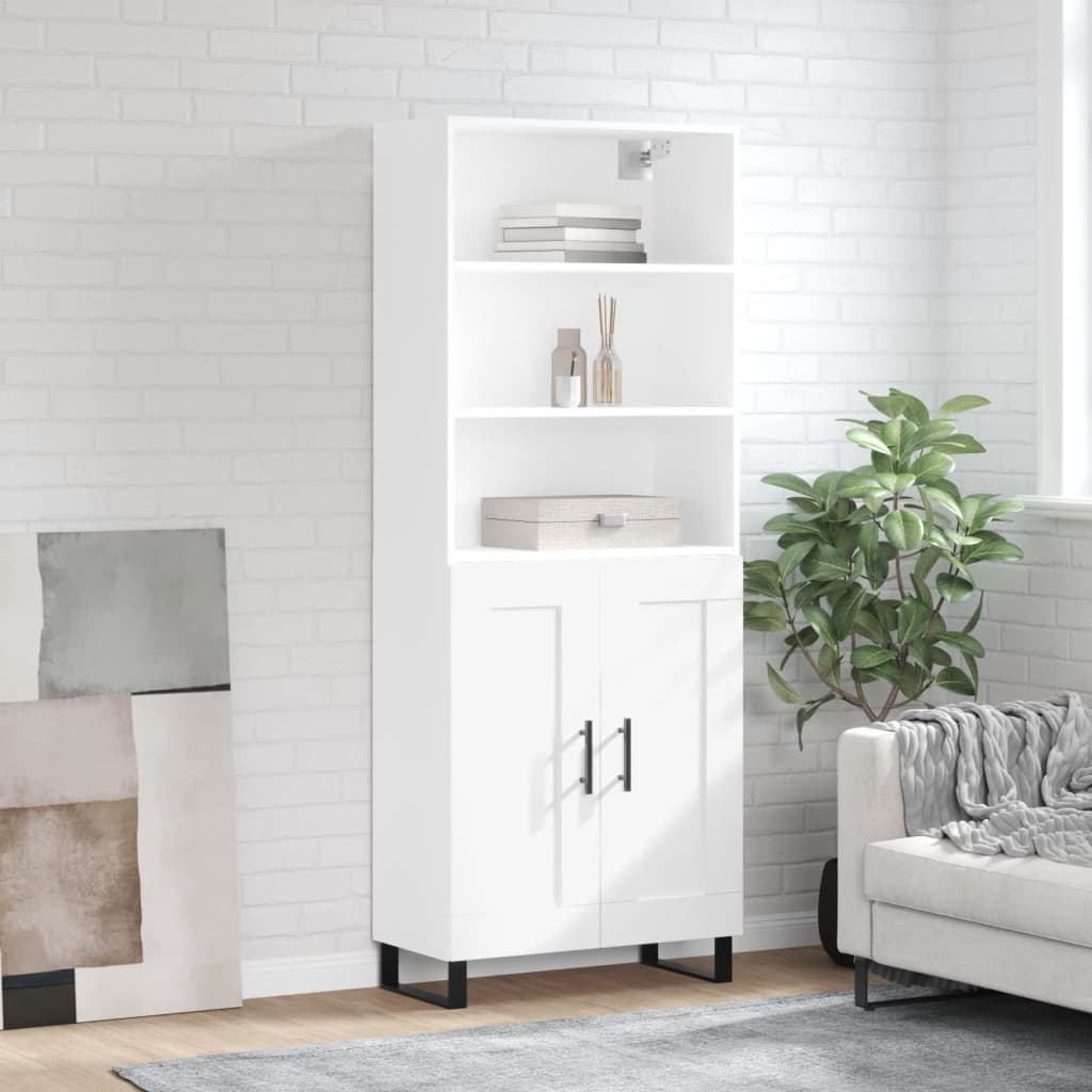 Highboard hvit 69,5x34x180 cm konstruert tre vidaXL