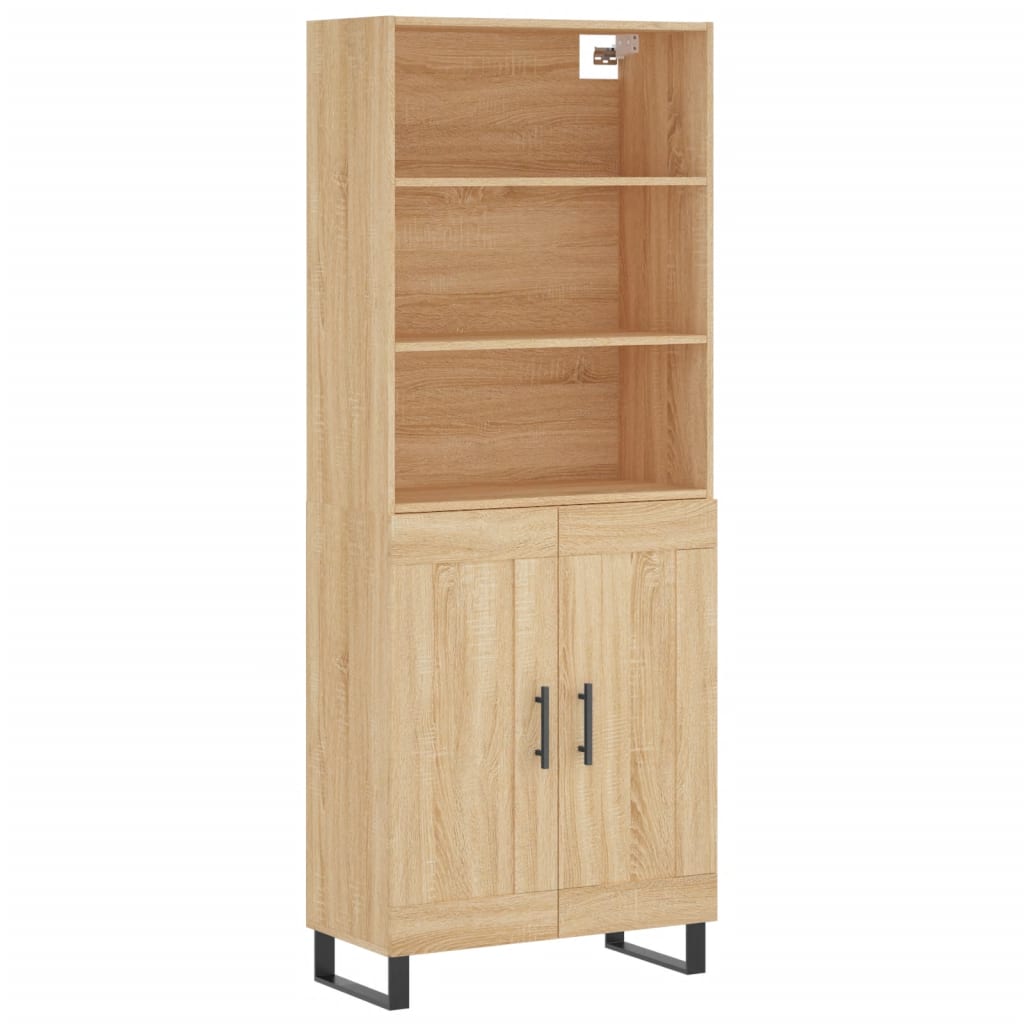 Highboard sonoma eik 69,5x34x180 cm konstruert tre