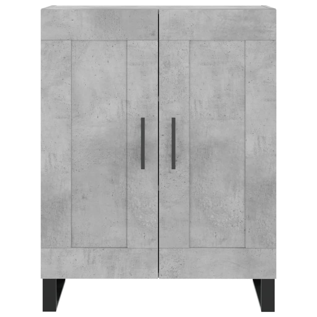 Highboard betonggrå 69,5x34x180 cm konstruert tre