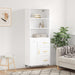 Highboard hvit 69,5x34x180 cm konstruert tre