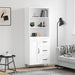 Highboard hvit 69,5x34x180 cm konstruert tre