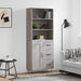 Highboard grå sonoma 69,5x34x180 cm konstruert tre vidaXL