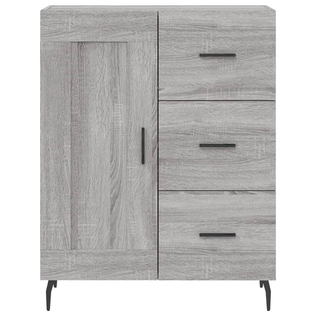 Highboard grå sonoma 69,5x34x180 cm konstruert tre
