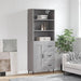 Highboard grå sonoma 69,5x34x180 cm konstruert tre