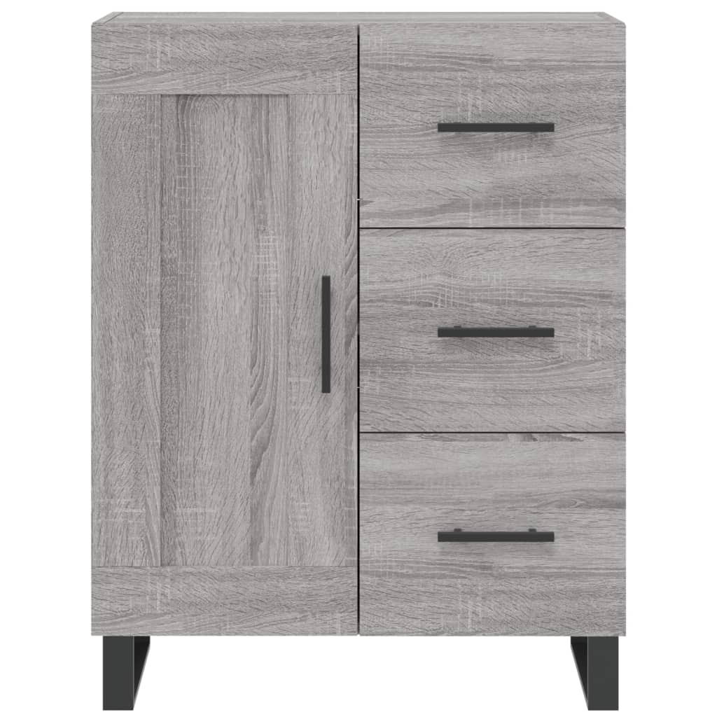 Highboard grå sonoma 69,5x34x180 cm konstruert tre