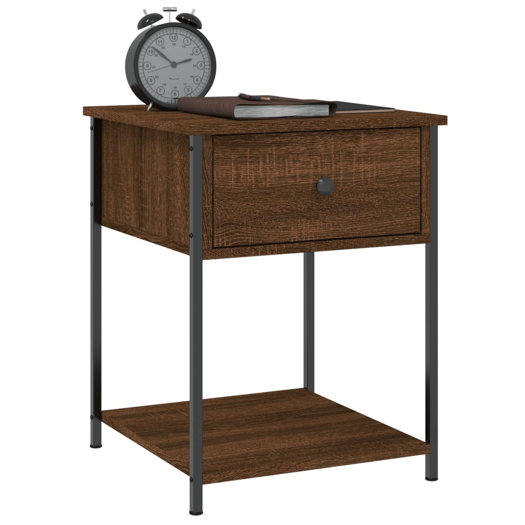 Nattbord brun eik 44x45x58 cm konstruert tre