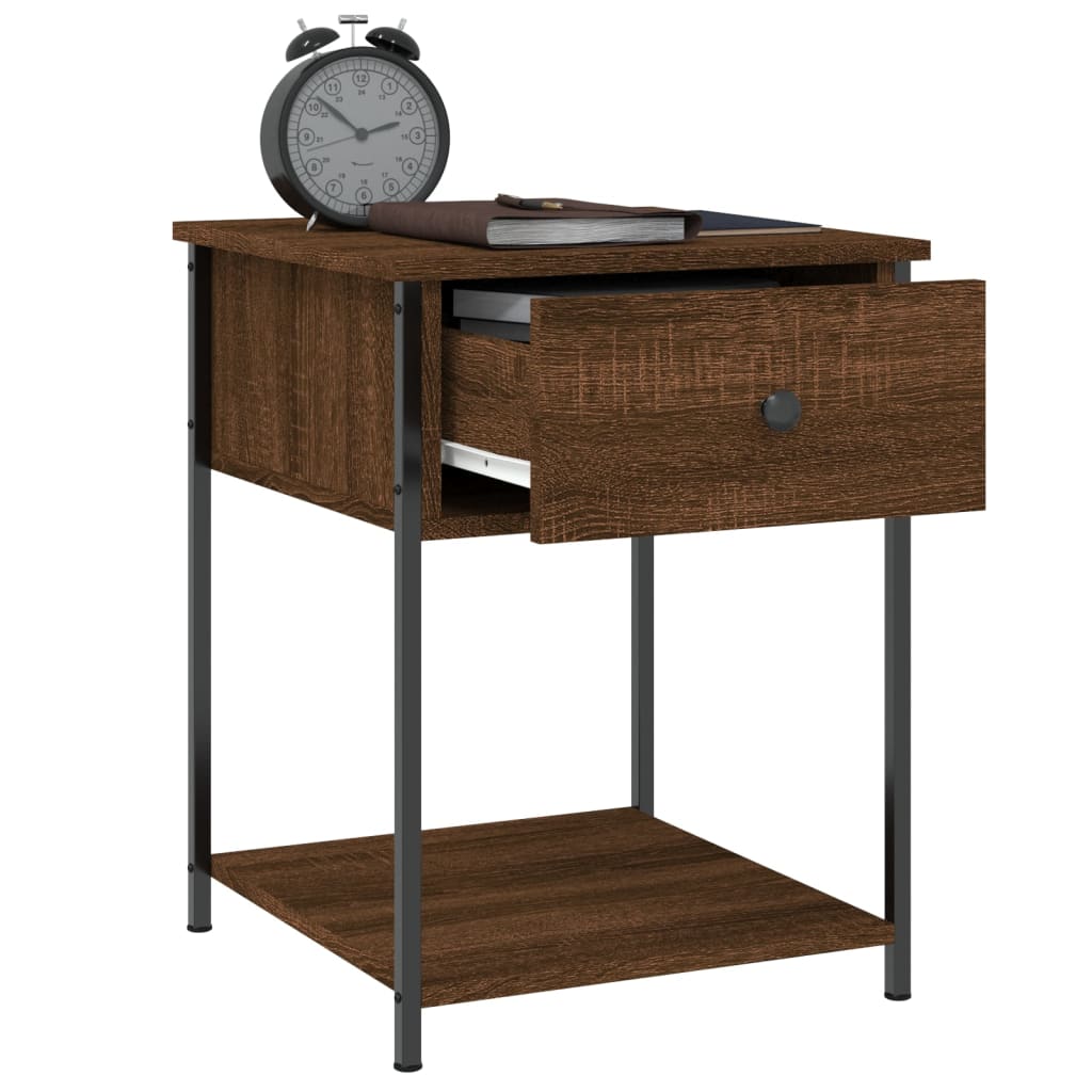 Nattbord brun eik 44x45x58 cm konstruert tre