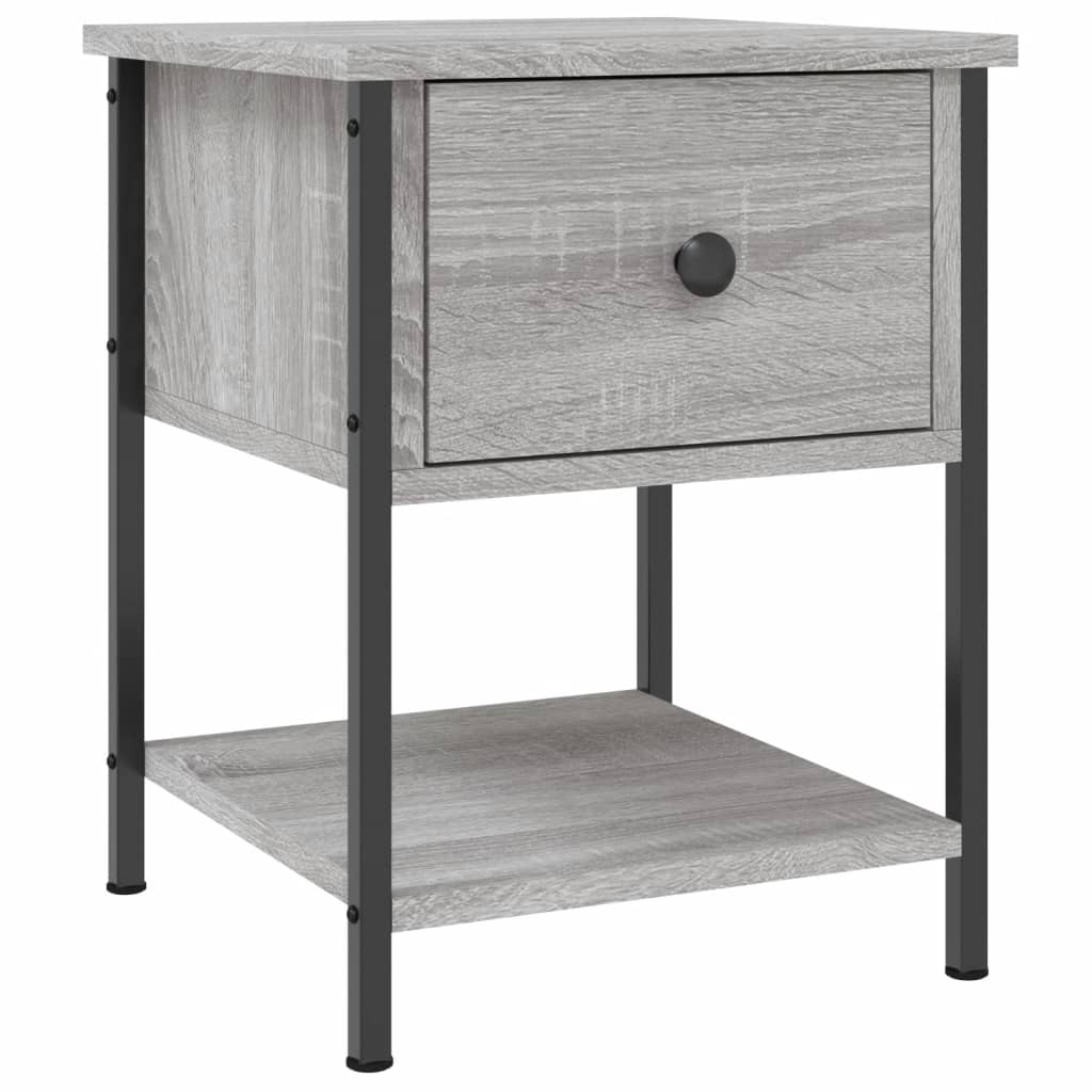 Nattbord 2 stk grå sonoma 34x35,5x45 cm konstruert tre