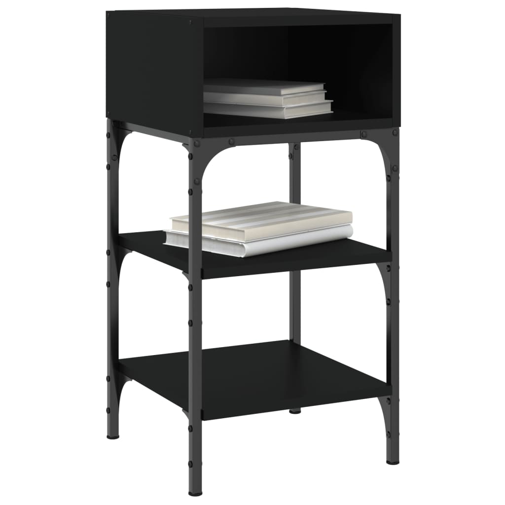 Nattbord 2 stk svart 35x34,5x70 cm konstruert tre