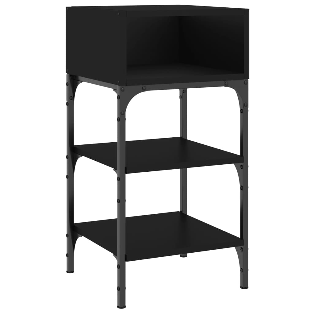 Nattbord 2 stk svart 35x34,5x70 cm konstruert tre