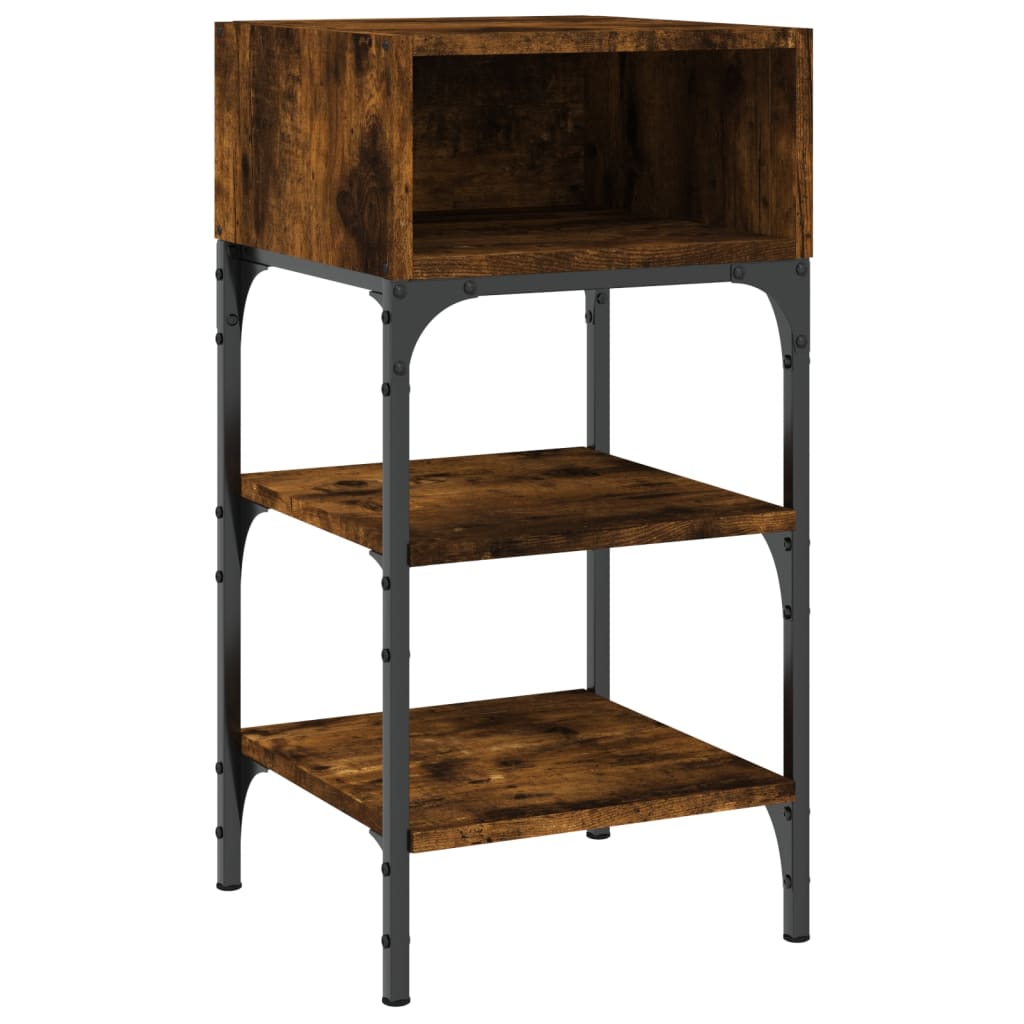 Nattbord 2 stk røkt eik 35x34,5x70 cm konstruert tre