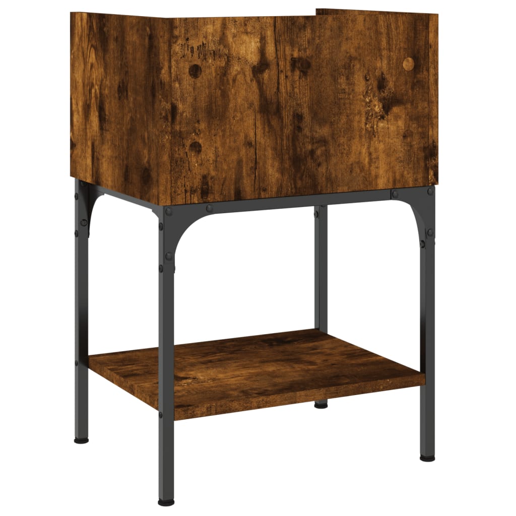 Nattbord røkt eik 40,5x31x60 cm konstruert tre