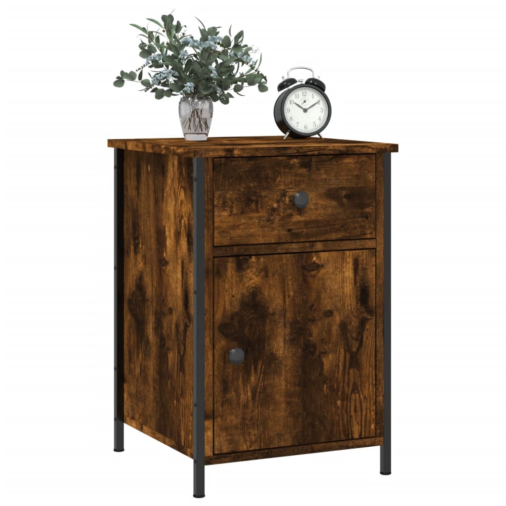Nattbord 2 stk røkt eik 40x42x60 cm konstruert tre