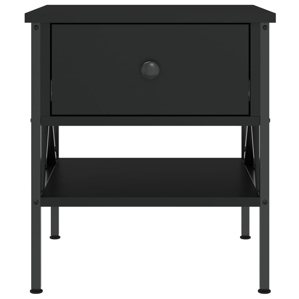 Nattbord svart 40x42x45 cm konstruert tre