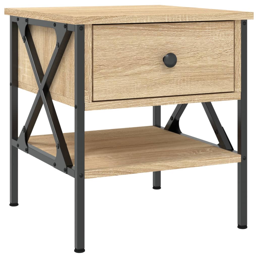 Nattbord 2 stk sonoma eik 40x42x45 cm konstruert tre