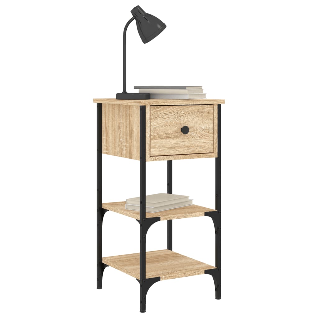 Nattbord 2 stk sonoma eik 34x36x70 cm konstruert tre