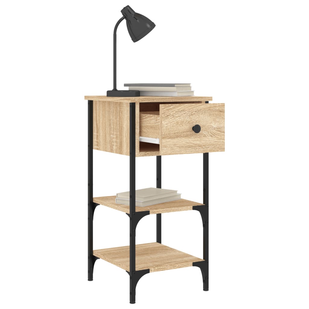 Nattbord 2 stk sonoma eik 34x36x70 cm konstruert tre